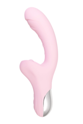 Розовый вибратор-кролик с ласкающим язычком Orali - 22 см. - 3