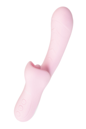 Розовый вибратор-кролик с ласкающим язычком Orali - 22 см. - 4