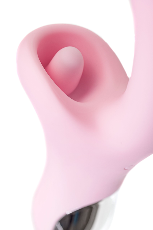 Розовый вибратор-кролик с ласкающим язычком Orali - 22 см. - 12