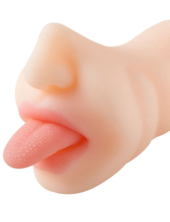 Телесный мастурбатор-ротик с языком - 2