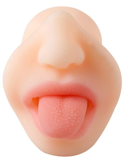 Телесный мастурбатор-ротик с языком - 4
