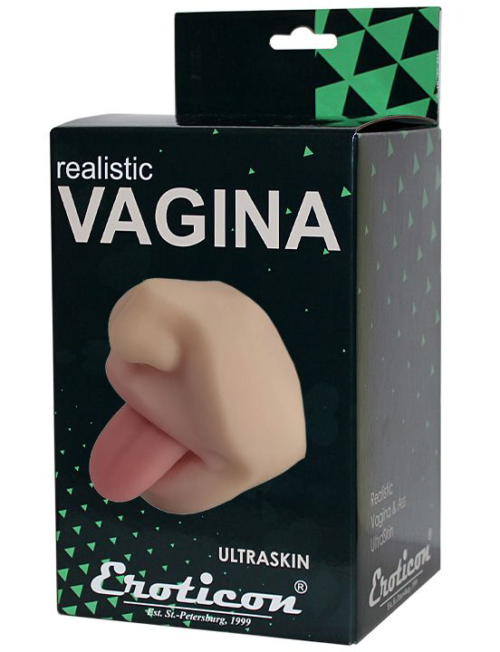Телесный двусторонний мастурбатор - вагина и рот - 2