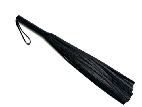 Черная многохвостовая плеть из мягкой кожи - 57 см. - 1
