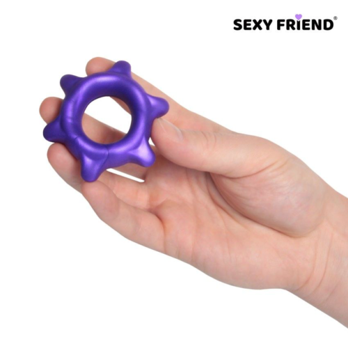 Фиолетовое эрекционное кольцо с шипиками - 3