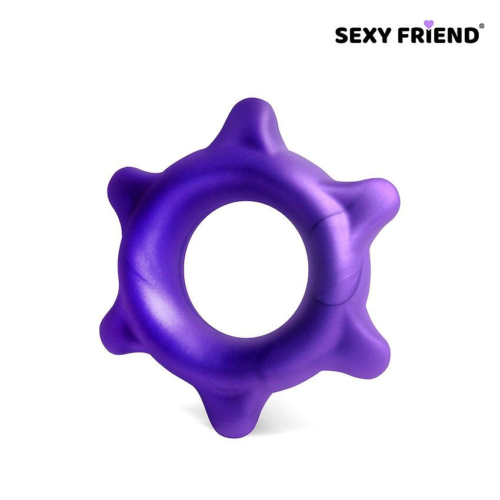 Фиолетовое эрекционное кольцо с шипиками - 0