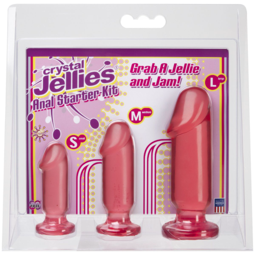 Набор розовых анальных фаллоимитаторов Crystal Jellies Anal Starter Kit - 1