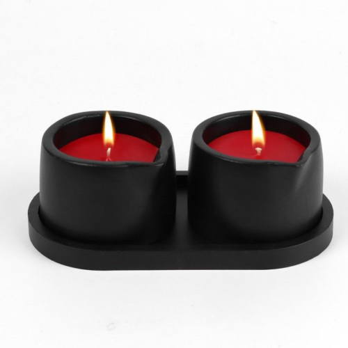 Набор из 2 низкотемпературных свечей для БДСМ «Оки-Чпоки» с ароматом земляники - 0