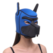 Синяя неопреновая БДСМ-маска Puppy Play - 5