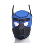 Синяя неопреновая БДСМ-маска Puppy Play - 8