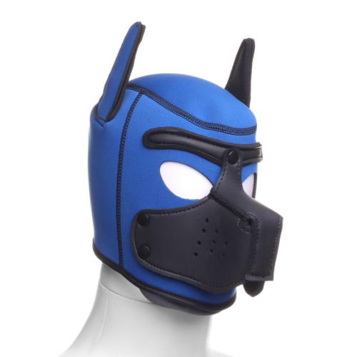 Синяя неопреновая БДСМ-маска Puppy Play - 10