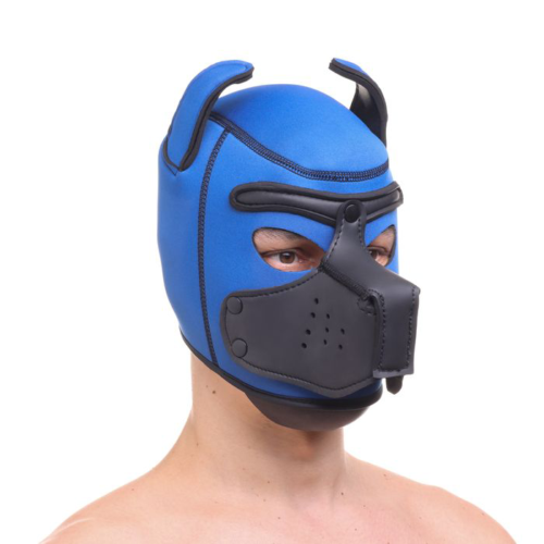 Синяя неопреновая БДСМ-маска Puppy Play - 2