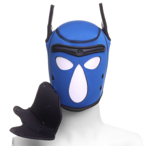Синяя неопреновая БДСМ-маска Puppy Play - 9