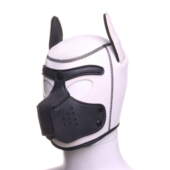 Белая неопреновая БДСМ-маска Puppy Play - 7