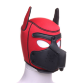 Красная неопреновая БДСМ-маска Puppy Play - 10
