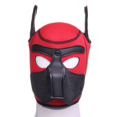 Красная неопреновая БДСМ-маска Puppy Play - 8