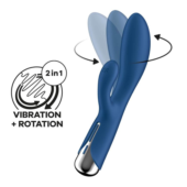 Синий вибратор-кролик с ротацией Spinning Rabbit 1 - 20 см. - 2