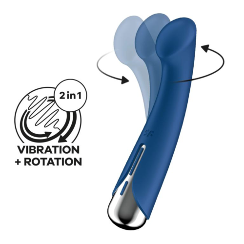 Синий вибратор для G-стимуляции Spinning G-Spot 1 - 17 см. - 2
