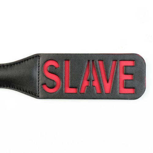 Черная гладкая шлепалка SLAVE - 38 см. - 2