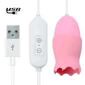 Розовые, работающие от USB виброяйца - классическое и с подвижным язычком - 1