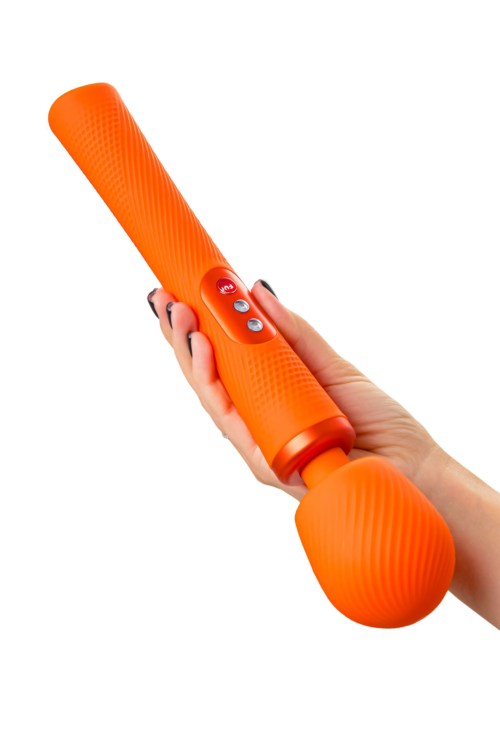 Оранжевый вибромассажер Vim Vibrating Wand - 31,3 см. - 1