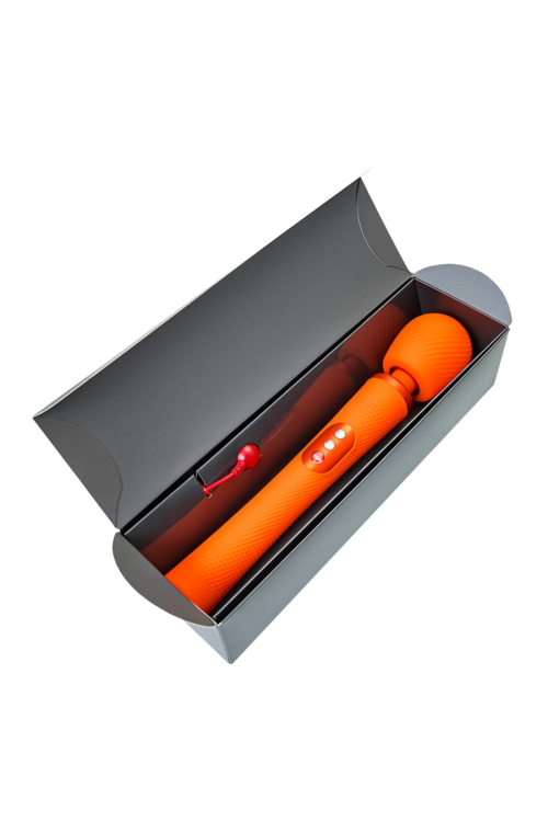 Оранжевый вибромассажер Vim Vibrating Wand - 31,3 см. - 6