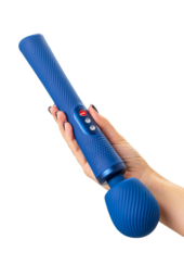 Синий вибромассажер Vim Vibrating Wand - 31,3 см. - 8