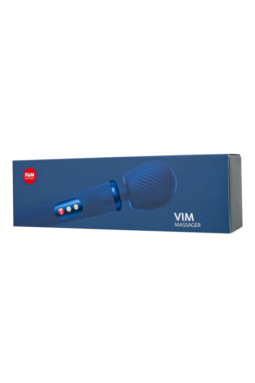 Синий вибромассажер Vim Vibrating Wand - 31,3 см. - 6