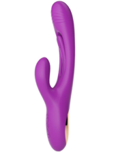 Фиолетовый ударный вибратор-кролик G-Hit - 24 см. - 2