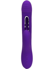 Фиолетовый ударный вибратор Anal G-Hit с анальной цепочкой - 24 см. - 2