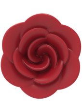 Красная анальная пробка с ограничительным основанием в виде розы - 1