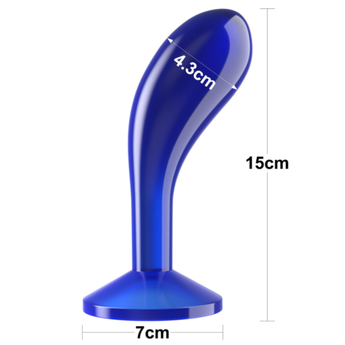 Синяя анальная втулка Flawless Clear Prostate Plug 6.0 - 15 см. - 2