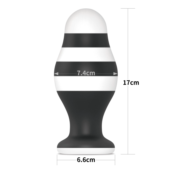 Черно-белая анальная втулка 6.5 X-Missioner Butt Plug - 17 см. - 2
