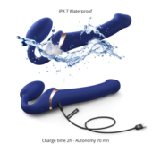 Синий безремневой страпон Multi Orgasm Size S с клиторальной стимуляцией - 4