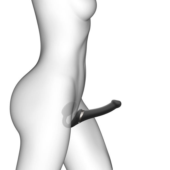 Черный безремневой страпон Multi Orgasm Size S с клиторальной стимуляцией - 2