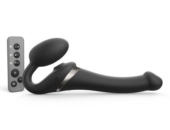 Черный безремневой страпон Multi Orgasm Size S с клиторальной стимуляцией - 0