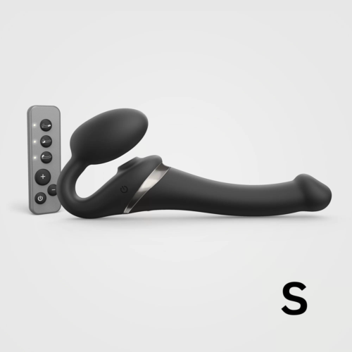 Черный безремневой страпон Multi Orgasm Size S с клиторальной стимуляцией - 1