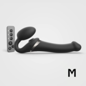 Черный безремневой страпон Multi Orgasm Size M с клиторальной стимуляцией - 1