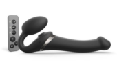 Черный безремневой страпон Multi Orgasm Size M с клиторальной стимуляцией - 0