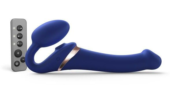 Синий безремневой страпон Multi Orgasm Size M с клиторальной стимуляцией - 0