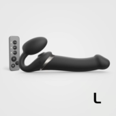 Черный безремневой страпон Multi Orgasm Size L с клиторальной стимуляцией - 1