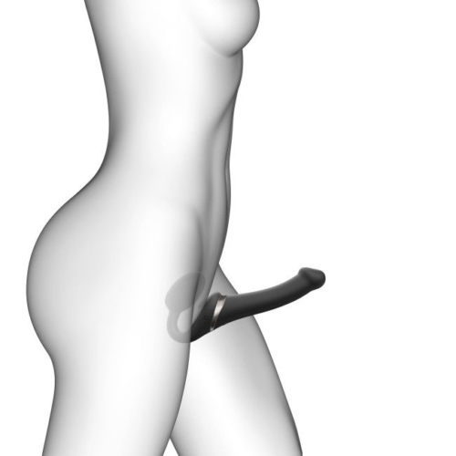 Черный безремневой страпон Multi Orgasm Size L с клиторальной стимуляцией - 2