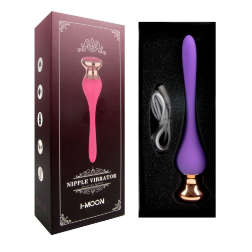 Фиолетовый вибромассажер Nipple Vibrator - 14,5 см. - 7