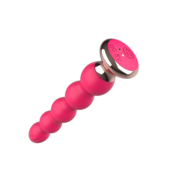 Розовый вибратор-ёлочка Mini Vibrator с пультом ДУ - 19 см. - 1