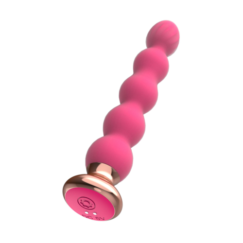 Розовый вибратор-ёлочка Mini Vibrator с пультом ДУ - 19 см. - 0