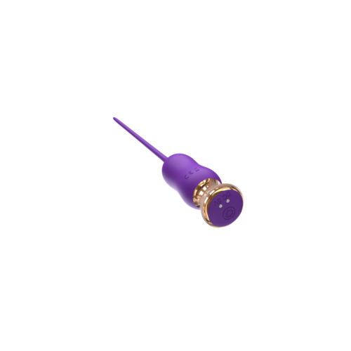 Фиолетовый тонкий стимулятор Nipple Vibrator - 23 см. - 3
