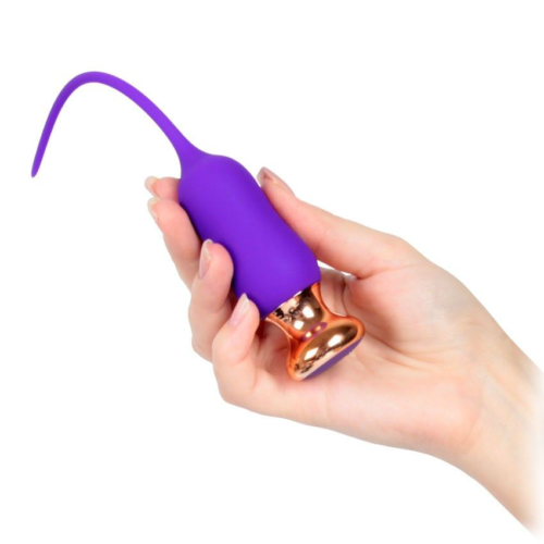 Фиолетовый тонкий стимулятор Nipple Vibrator - 23 см. - 8