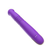 Фиолетовый вибратор-ротатор со стимулятором клитора и возвратно-поступательными движениями - 22,4 см. - 6