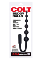 Чёрный анальный стимулятор с кольцом COLT BUDDY BALLS - 18,5 см. - 1