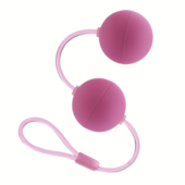 Розовые вагинальные шарики на гибкой сцепке FIRST TIME - 1