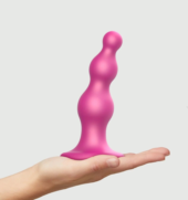 Розовый стимулятор-ёлочка Dildo Plug Beads Framboise Size M - 15 см. - 1